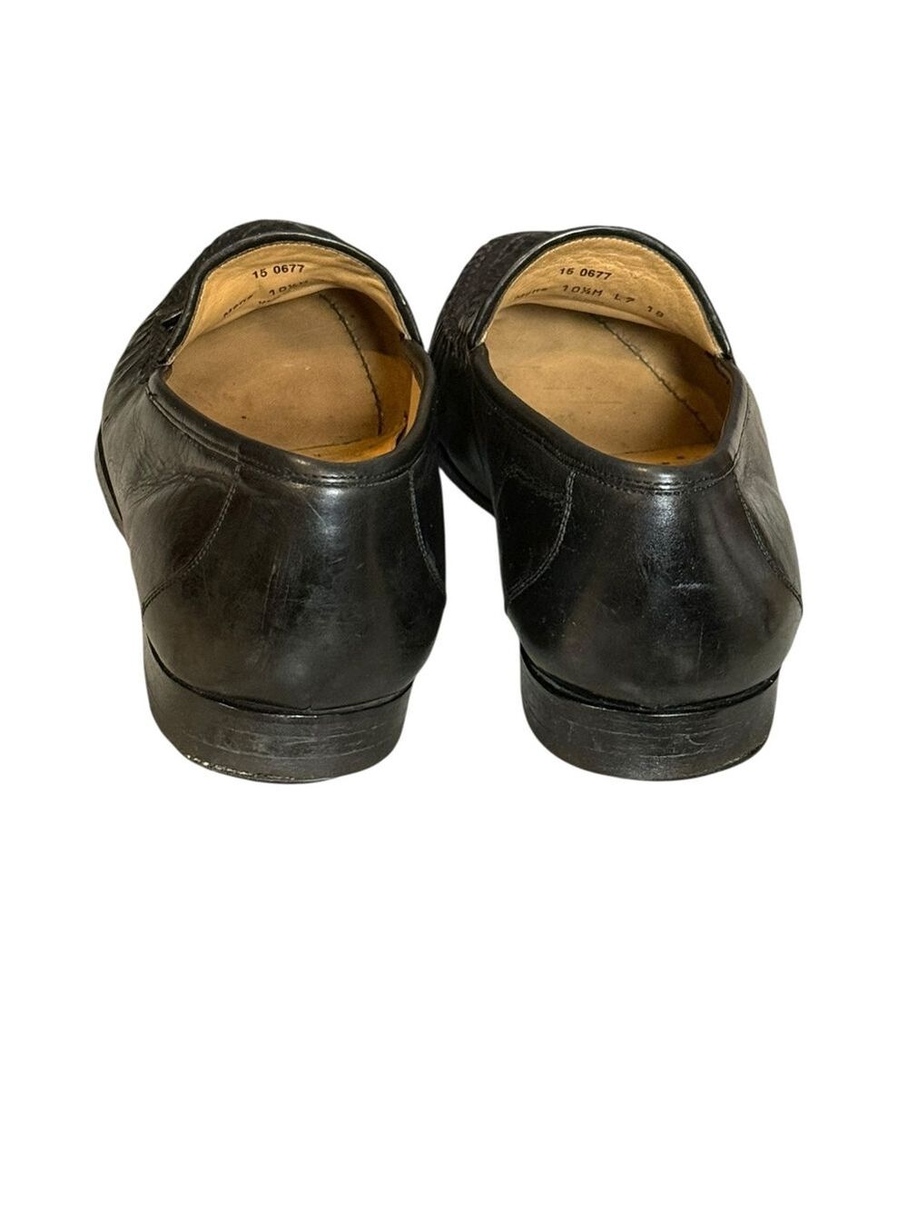 Johnston & Murphy Woven Leather Tassel Loafers Black Mens 10½ Medium - Picture 10 of 12